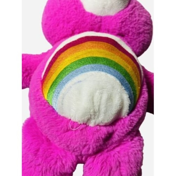 2015 Just Play Care Bears Cheer Bear Plush Stuffed Animal Pink Rainbow 14" - Picture 2 of 4